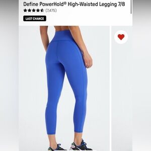 Fabletics Blue Powerhold High-Waisted Leggings
